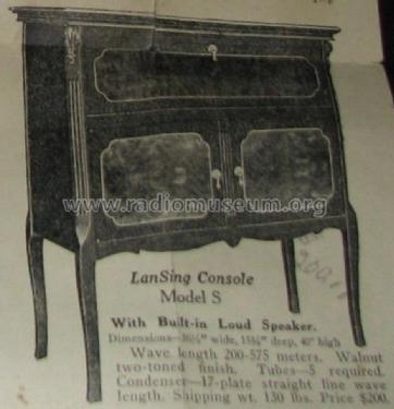 LanSing Console Model S; United Engine Co.; (ID = 1592166) Radio