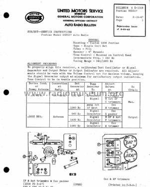 983507 Pontiac; United Motors (ID = 1385604) Car Radio