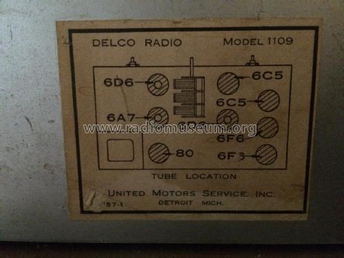 Delco 1109; United Motors (ID = 1928255) Radio