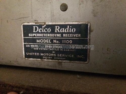 Delco 1109; United Motors (ID = 1928260) Radio