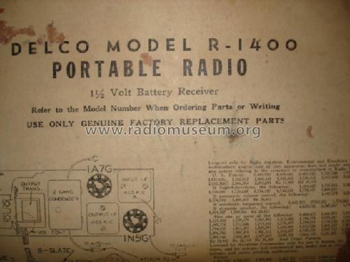 Delco R1400; United Motors (ID = 620990) Radio