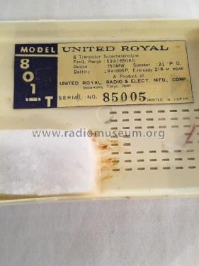 Transistor Eight 801-T; United Royal Radio & (ID = 2243521) Radio