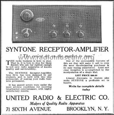 Syntone Receptor-Amplifier Type SJ-4; United Radio & (ID = 1704176) Radio