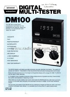 Digital Multitester DM-100; Universal (ID = 2879414) Equipment