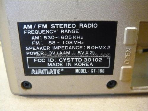 Airmate Stereo FM/AM Radio ST-106; Unknown - CUSTOM (ID = 2658044) Radio