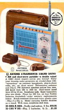 Artemis Model ST-8B 8 Transistors; Sanritsu Electric Co (ID = 1973088) Radio