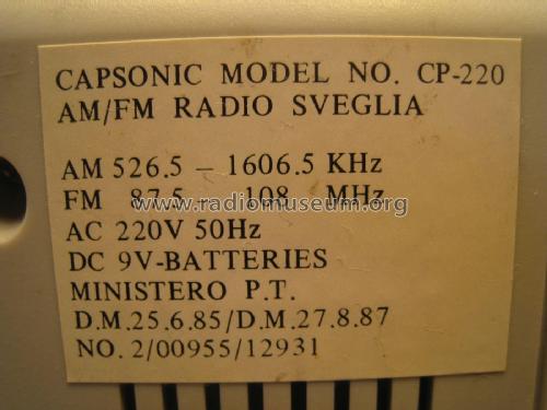 Capsonic AM/FM Radio Sveglia CP-220; Unknown - CUSTOM (ID = 1942371) Radio