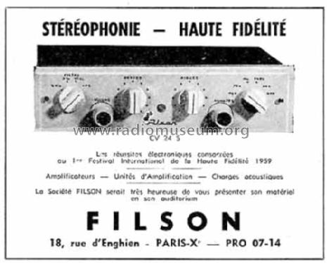 Amplificateur Stéréo CV24S; Filson; Paris (ID = 1447916) Ampl/Mixer