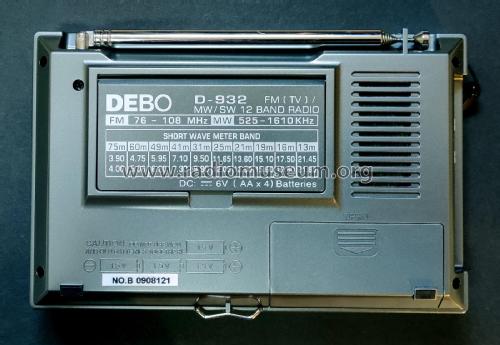 DEBO Hi-Sensitivity Radio D-932; Unknown - CUSTOM (ID = 2711047) Radio