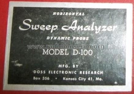 Horizontal Sweep Analyzer - Dynamic Probe D-100; Doss Electronic (ID = 1783609) Ausrüstung