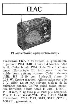 ELAC Transistors ; Elac, Matériel (ID = 2092157) Radio