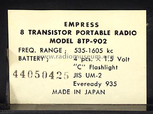 Empress High Sensitivity 8 Transistor 8TP-902; Unknown - CUSTOM (ID = 2679391) Radio