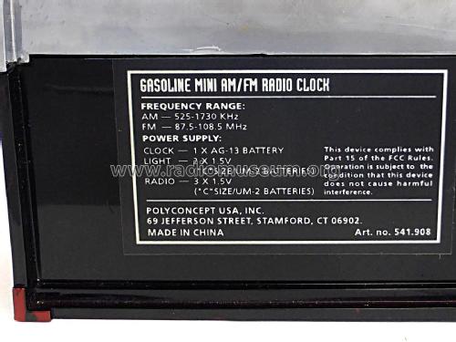 Gasoline Mini AM/FM Radio Clock Art No. 541.908; Unknown - CUSTOM (ID = 2289472) Radio