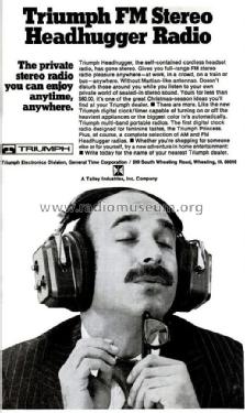Headhugger Radio - Stereo FM MPX - Solid State IC+FET ; Triumph Electronics (ID = 1732109) Radio