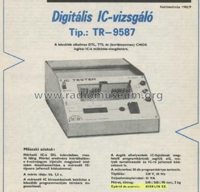 IC-Tester TR-9587; Kiskun Szövetkezet; (ID = 1001588) Equipment