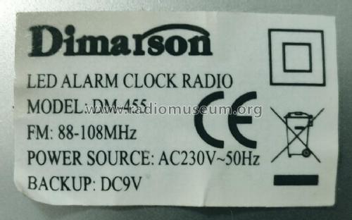 Dimarson LED Alarm Clock Radio DM-455; Dimarson Electronics (ID = 2711469) Radio