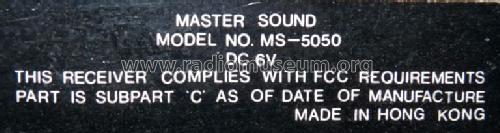 Master Sound MS-5050; Unknown - CUSTOM (ID = 686391) Radio