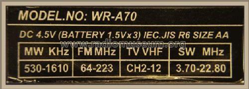 Multi Band Radio Receiver WR-A70; Unknown - CUSTOM (ID = 1860308) Radio