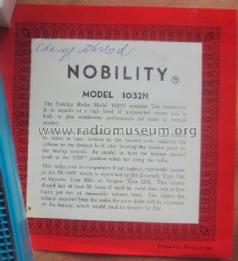 10 Transistor 1032N; Nobility New York (ID = 1656561) Radio