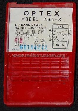 Optex 6 Transistor 2505-S; Unknown - CUSTOM (ID = 1481598) Radio