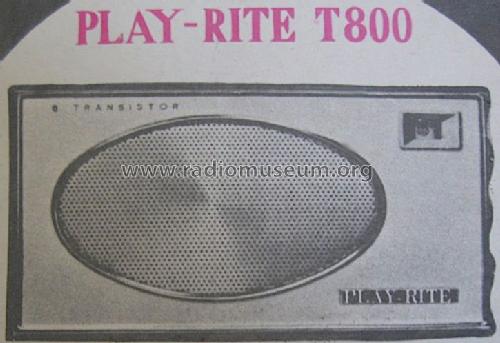 Play-Rite 8 Transistor T800; Unknown - CUSTOM (ID = 631491) Radio