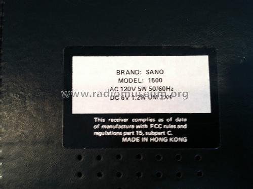 Sano Solid State Deluxe Battery-Electric 1500; Unknown - CUSTOM (ID = 1490965) Radio