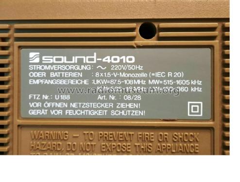 Sound Stereo-Radiorecorder 4010; TEC Dieter Beer; (ID = 2737711) Radio