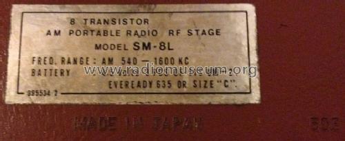 Solid State 8 - 8 Transistor - AM Portable Radio RF Stage SM-8L ; Sun Mark - American (ID = 1712899) Radio