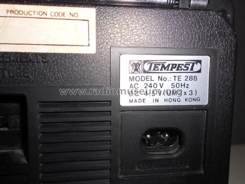 AM/FM 2 Band Receiver TE 288; Tempest brand; Hong (ID = 2286320) Radio