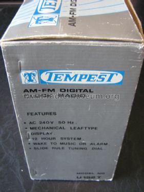 AM-FM Digital Clock Radio U 152 T; Tempest brand; Hong (ID = 1804139) Radio