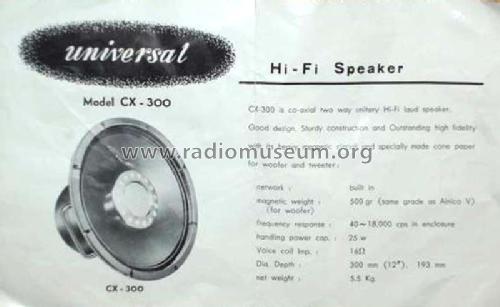 Universal Coaxial Speaker CX-300; Unknown - CUSTOM (ID = 2680646) Speaker-P