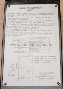 V-A-Ohm-Meter C-437 {Ц-437}; Elektroizmeritel, (ID = 2593687) Equipment