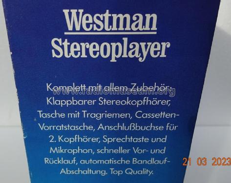 Westman Stereoplayer Stereo Cassette Player JC-8119; Unknown - CUSTOM (ID = 2876657) Enrég.-R