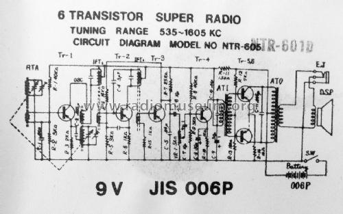 Widus 6 Transistor De Luxe NTR-601D ; Tokai Wireless Co., (ID = 2785750) Radio