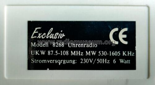 Exclusiv Electronic Uhrenradio 8268; Unknown to us - (ID = 2714382) Radio