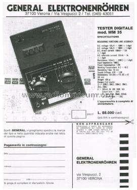 Nippan Digital Multimeter MM 35; Unknown - CUSTOM (ID = 2758875) Equipment