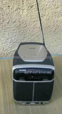 Brown 6' Black & White TV/AV With Radio and With Sliding Speaker BR-2201E; Unknown to us - (ID = 1767213) TV Radio