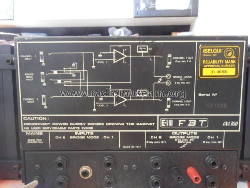 Professional Power Amplifier CNA 700; FBT Elettronica S.P. (ID = 1656812) Ampl/Mixer