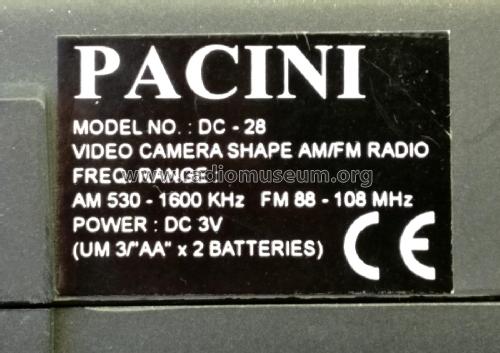 Pacini Video Camera Shape AM/FM Radio DC-28; Unknown to us - (ID = 2094662) Radio