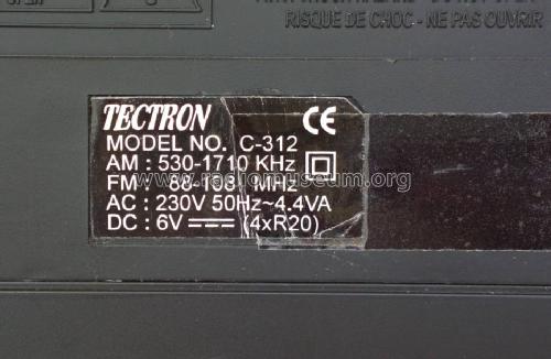 AM/FM Stereo Portable Radio Cassette Recorder C-312; Tectron Kereskedelmi (ID = 1704997) Radio