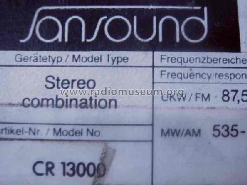 Sansound Stereo Combination CR13000; Unknown to us - (ID = 621038) Car Radio