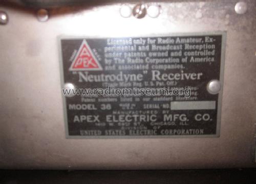 Apex Electric Model 36; Apex Electric, Pool; (ID = 1306887) Radio