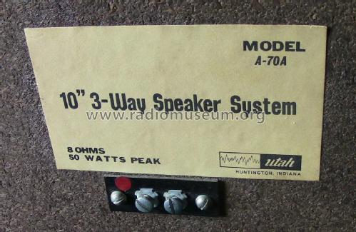 10' 3-Way Speaker System A-70A; Utah Radio Products (ID = 1807646) Altavoz-Au