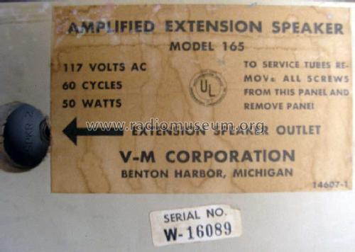 165 Amplified Extension Speaker ; V-M VM Voice of (ID = 1006594) Ampl/Mixer