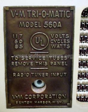 Tri-o-Matic 560A; V-M VM Voice of (ID = 1988161) Sonido-V