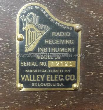 Valleytone 52; Valley Electric Co.; (ID = 1963216) Radio