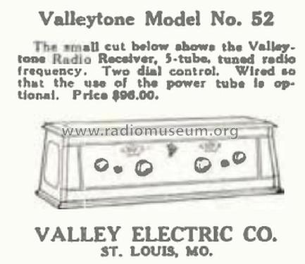 Valleytone 52; Valley Electric Co.; (ID = 1730337) Radio