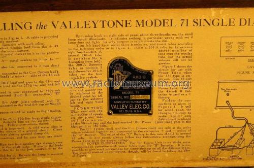 Valleytone 71; Valley Electric Co.; (ID = 1035388) Radio