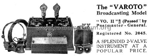 Varoto Broadcasting Model VO. II; Varoto Ltd., London (ID = 1092851) Radio