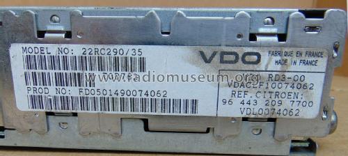 RD3-00 22RC290 /35; VDO Siemens - VDO (ID = 2931962) Car Radio